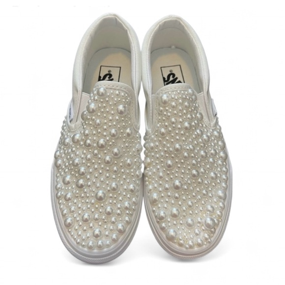 Mixed Pearls Classic Slip On Vans All Sizes New With Box - Picture 1 of 5